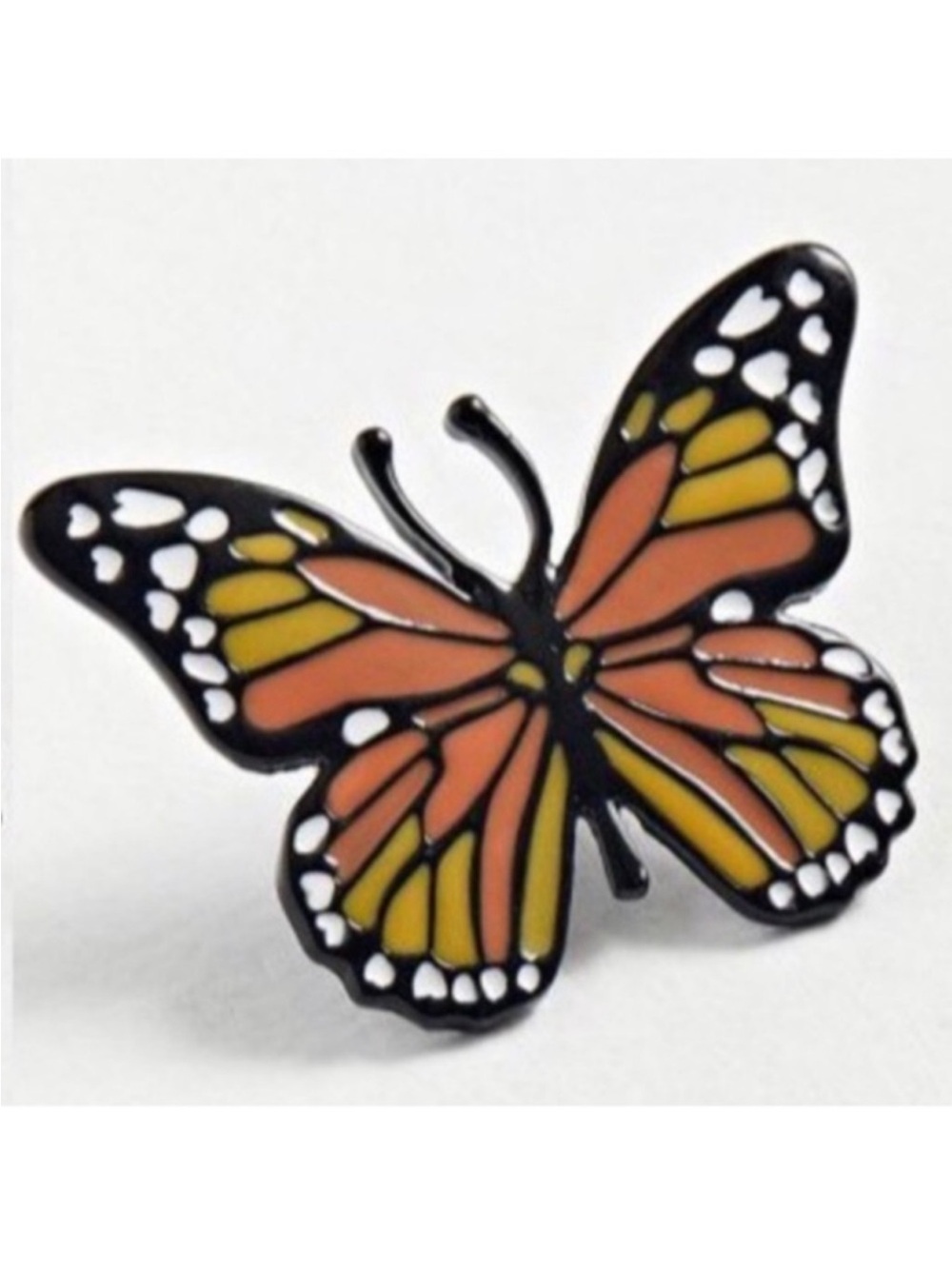 UO Enamel Monarch Butterfly Pin - Orange & Black Metal